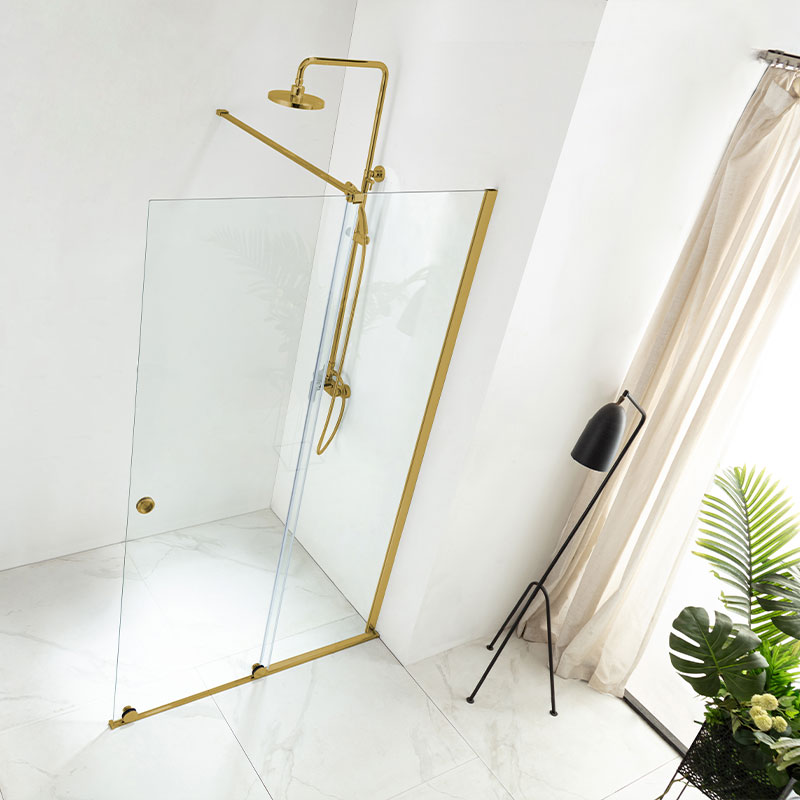 Paroi de douche fixe avec porte coulissante