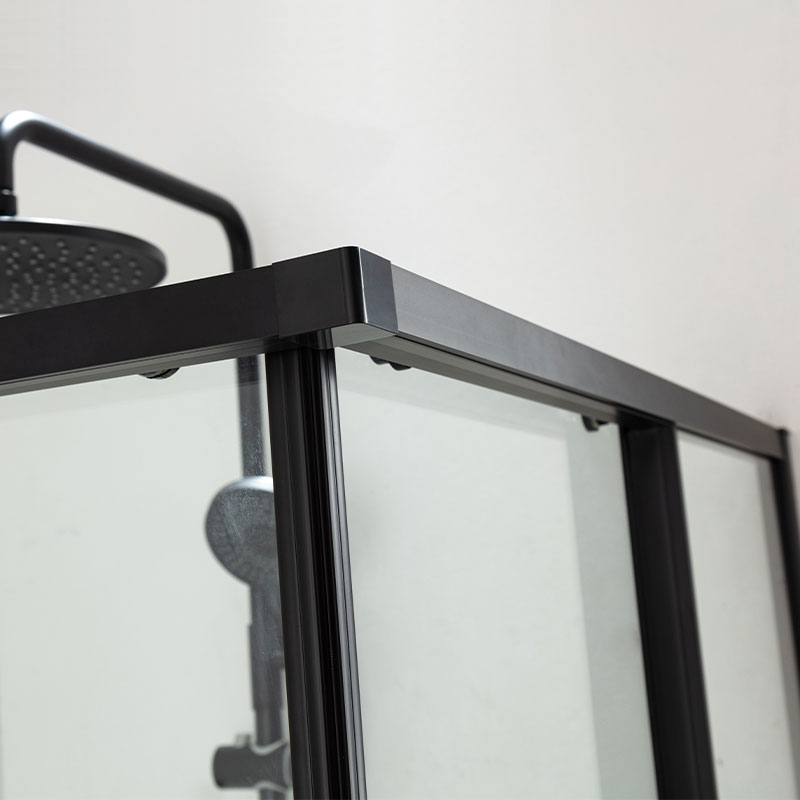 Cabine de douche coulissante 80x80 ou 90x90 cm, noir mat, Arena Black