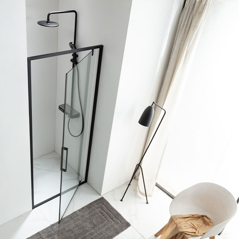 Paroi de douche pivotante 100 cm, noir mat, Arena Black