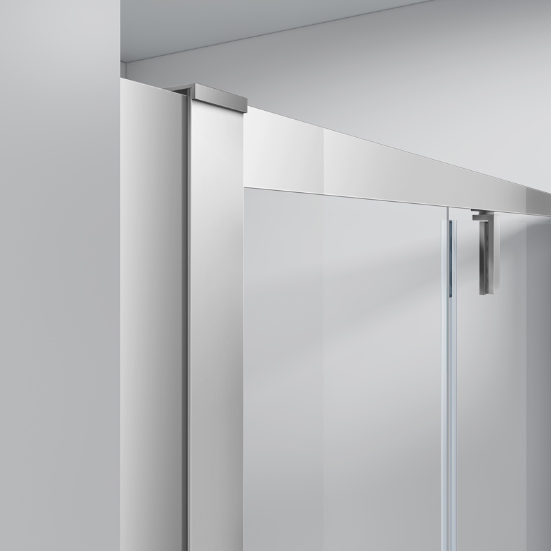 Porte de douche pivotante + fixe, Sur mesure de 93 à 165,4 cm, Chrome, Arena