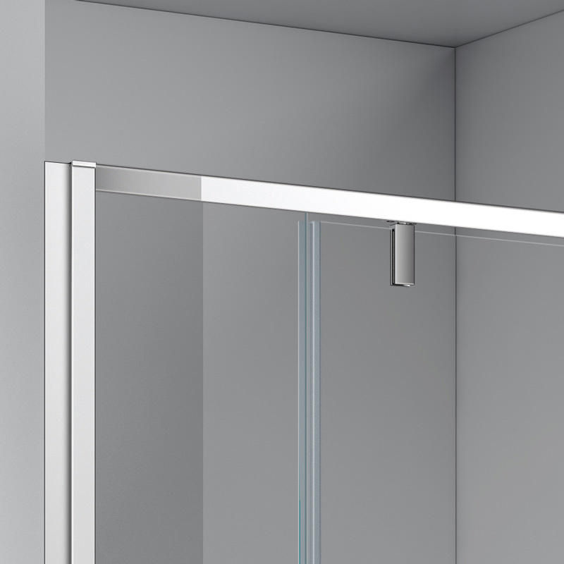 Porte de douche pivotante + fixe, Sur mesure de 93 à 165,4 cm, Chrome, Arena
