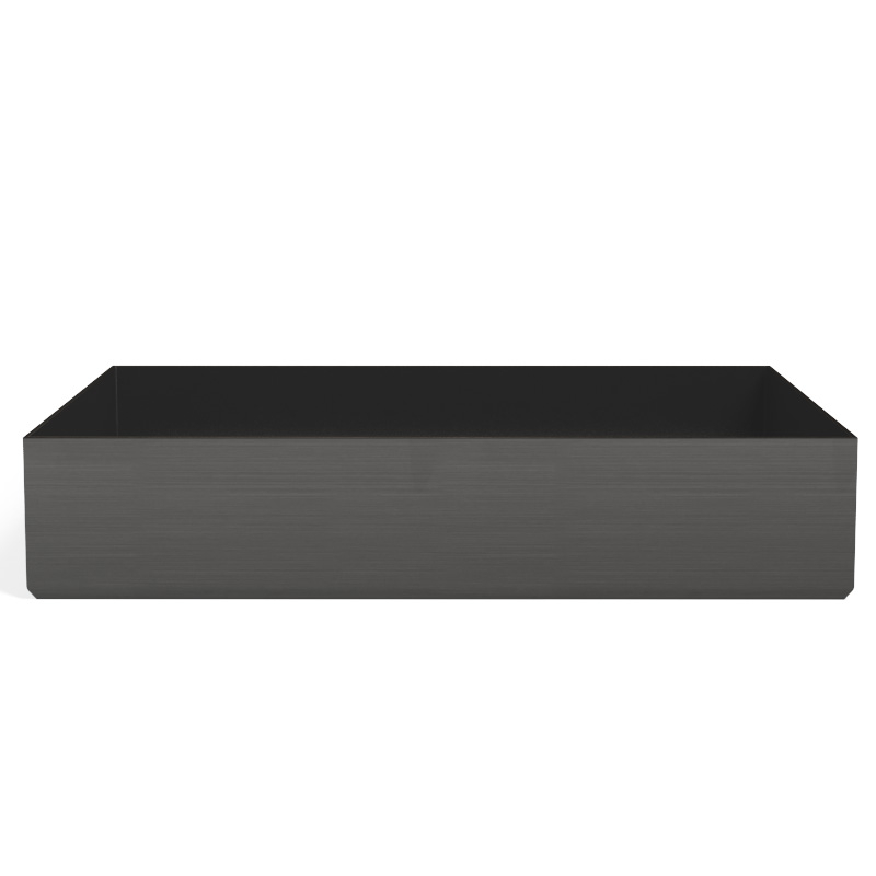 Vasque à poser 50x38 cm, rectangle en inox, gun black, Art