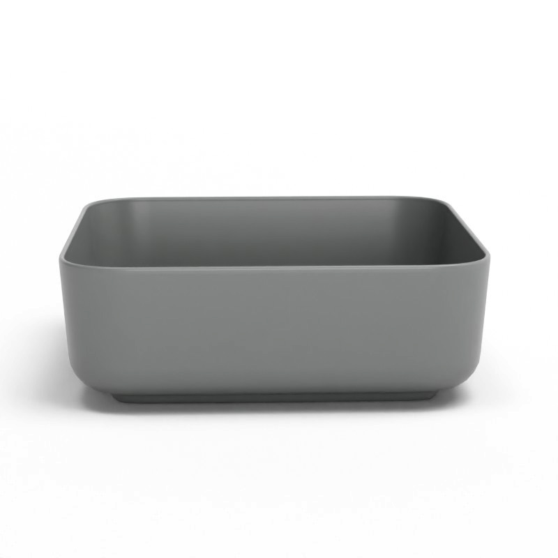 Vasque à poser, 38.5x38.5 cm, Gris ciment mat, Art