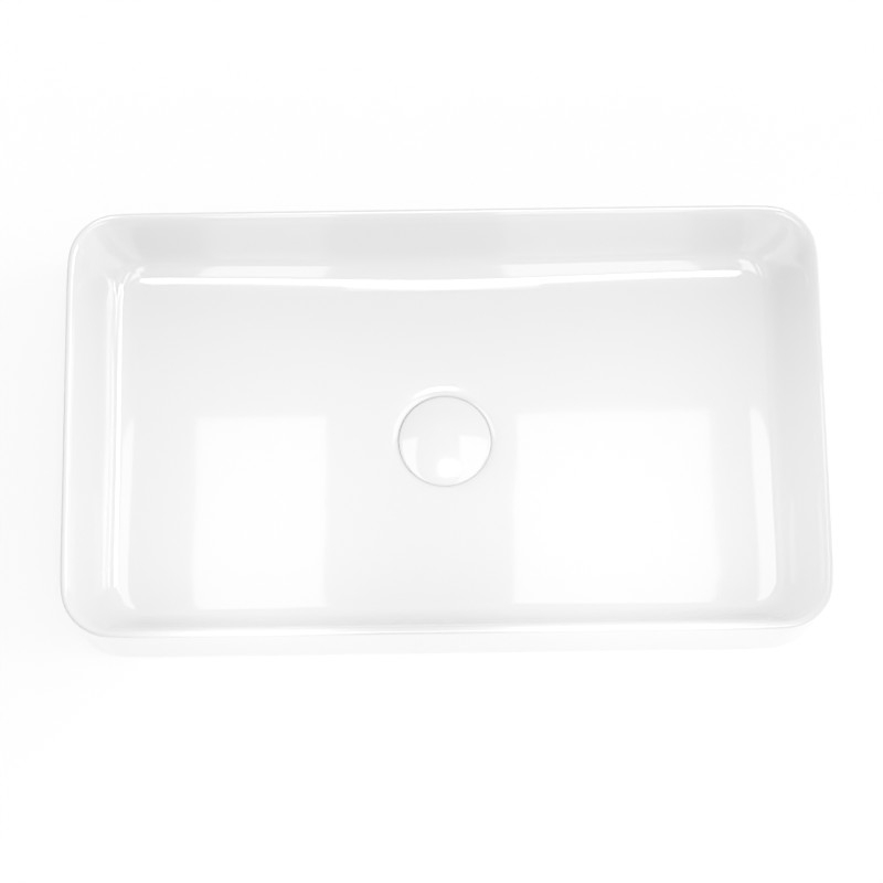 Vasque à poser, Blanc brillant, 61x35x11CM, Art
