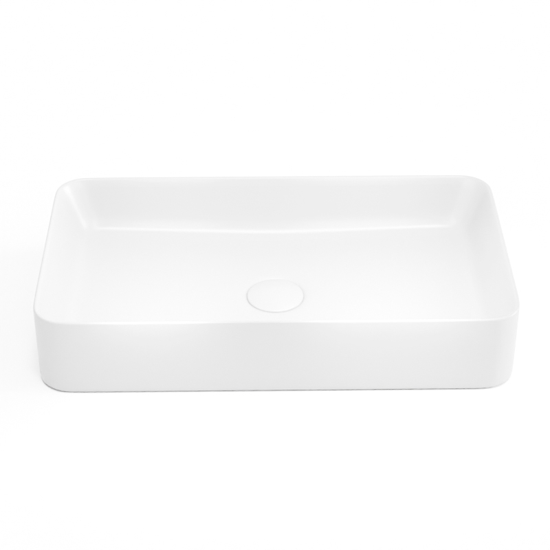 Vasque à poser, Blanc Mat, 61x35x11.2cm, Art