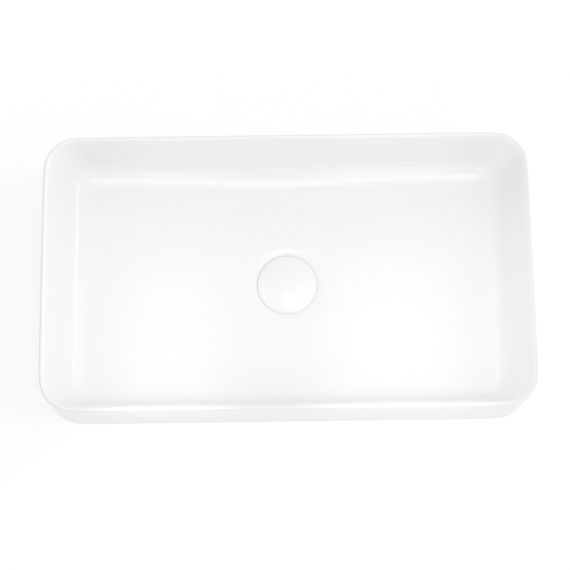 Vasque à poser, Blanc Mat, 61x35x11.2cm, Art