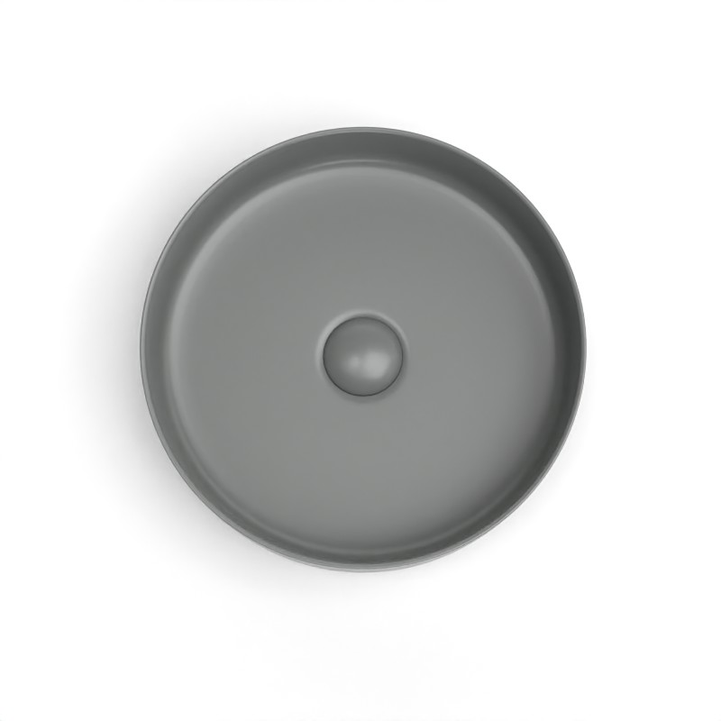 Vasque à poser, 35.2x11.2 cm, Gris ciment mat, Art