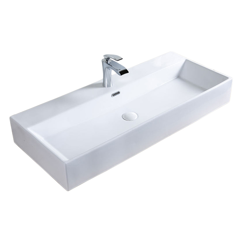 Vasque Rectangle avec plage Plage, Blanc, Art