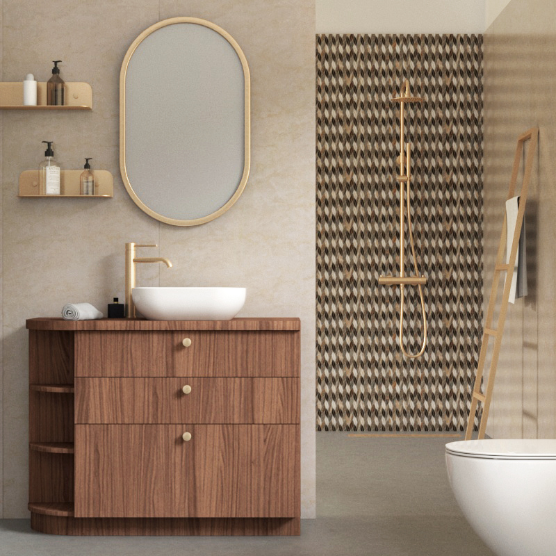 Revêtement mural 60x240 cm, marbre beige, B'Wall ®esin-Wood