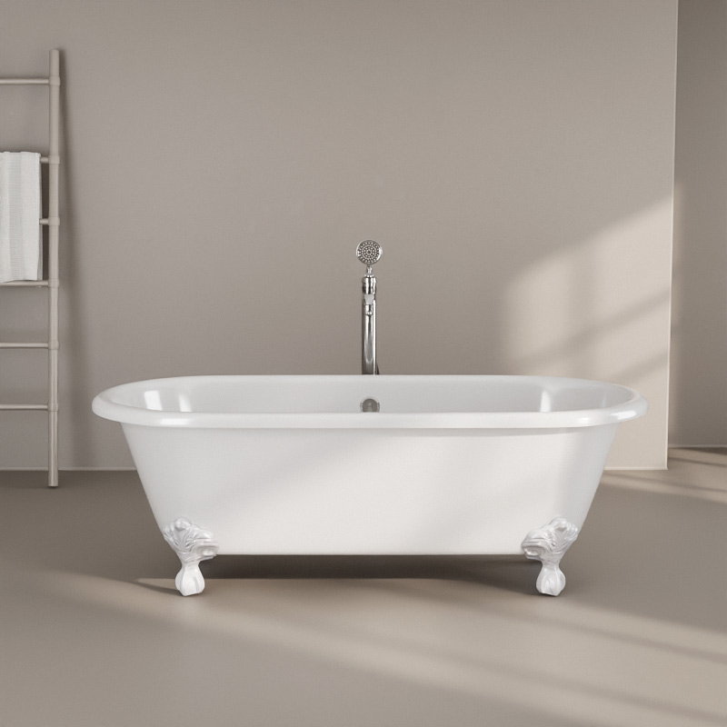 Baignoire îlot rétro en fonte blanche, 170x77 cm, London