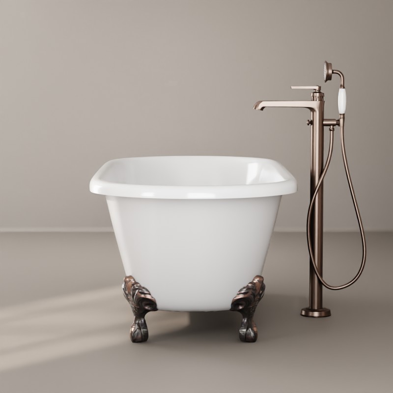 Baignoire îlot rétro en fonte blanche, 170x77 cm, London