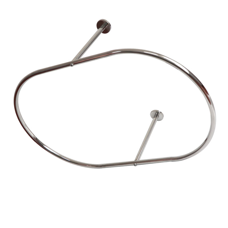 Barre ovale 120x60 cm, pour rideau, chromé