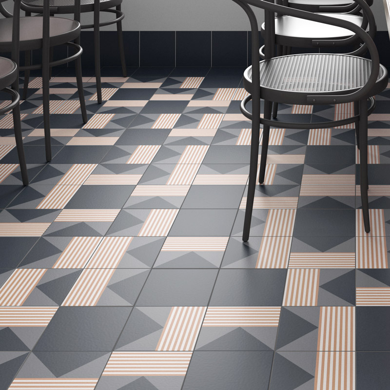 Carrelage mur et sol 20x20 cm esprit carreau de ciment, Stritch Cold