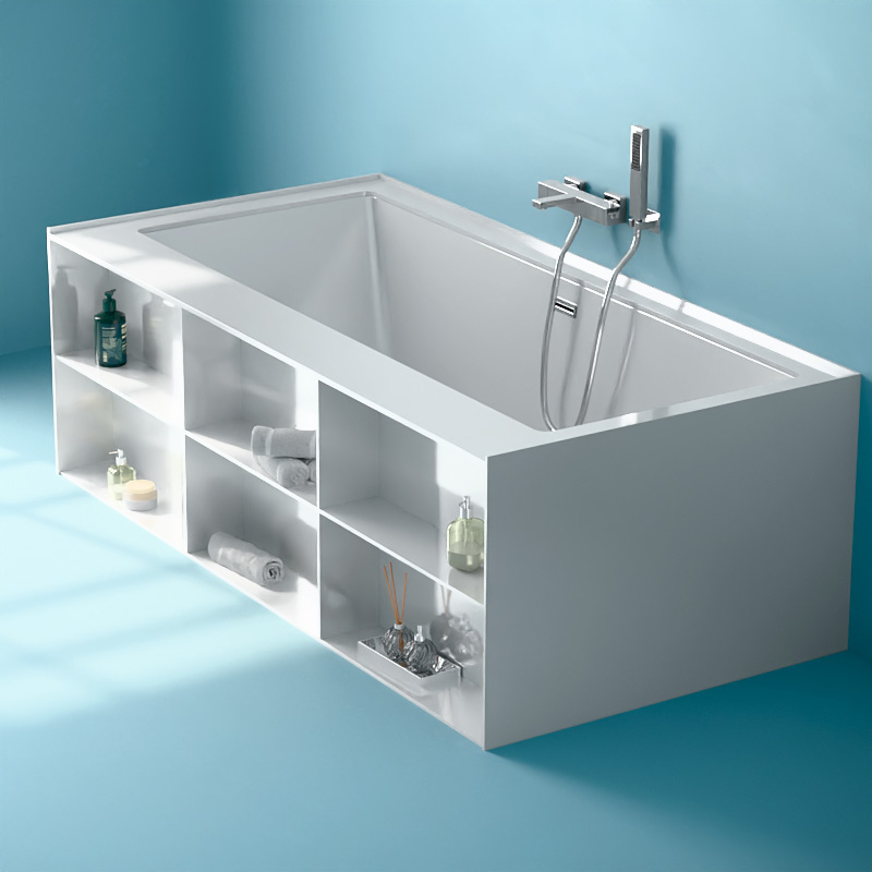 Baignoire îlot rectangulaire avec niches, 170 ou 180 cm, Bibilo