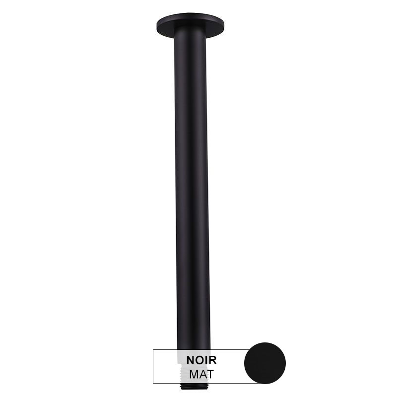 Bras de douche plafond, noir mat