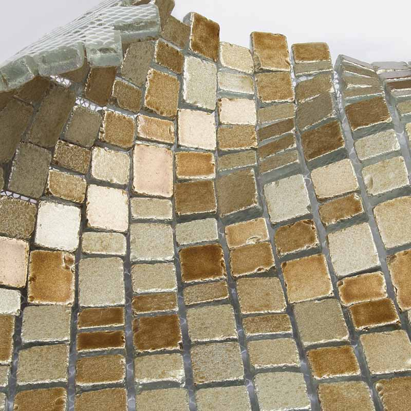 Mosaïque en verre beige, 31x31 cm, Brick Beige