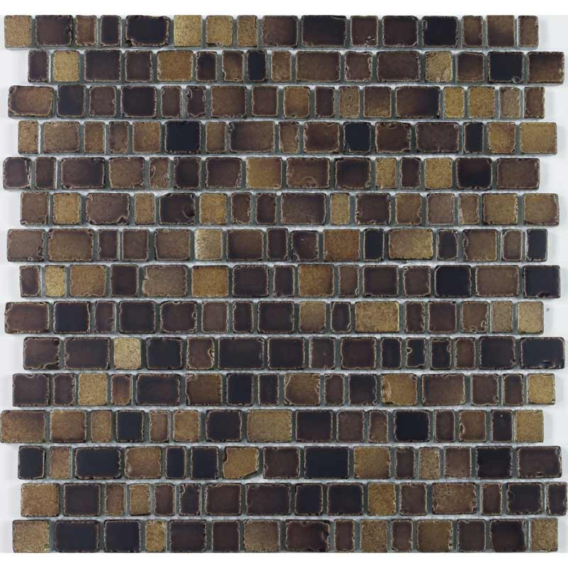 Mosaïque en verre marron, 31x31 cm, Brick Brown