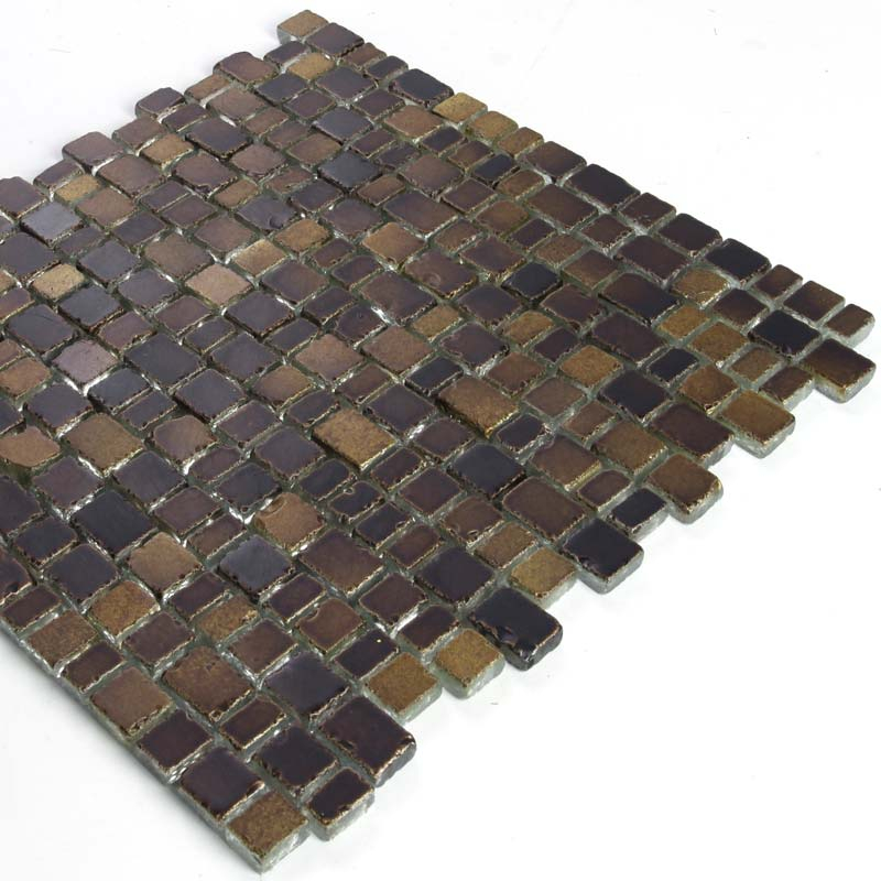 Mosaïque en verre marron, 31x31 cm, Brick Brown