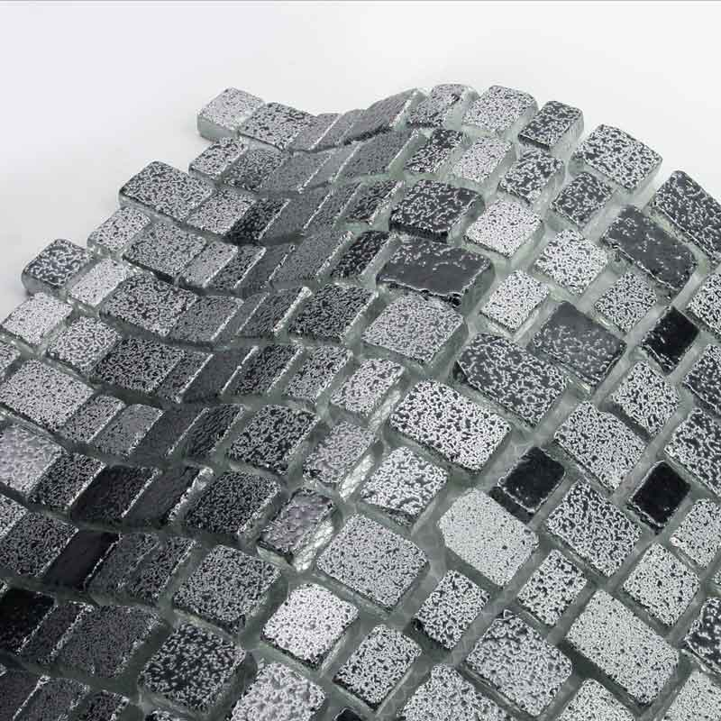 Mosaïque en verre gris, 31x31 cm, Brick Grey
