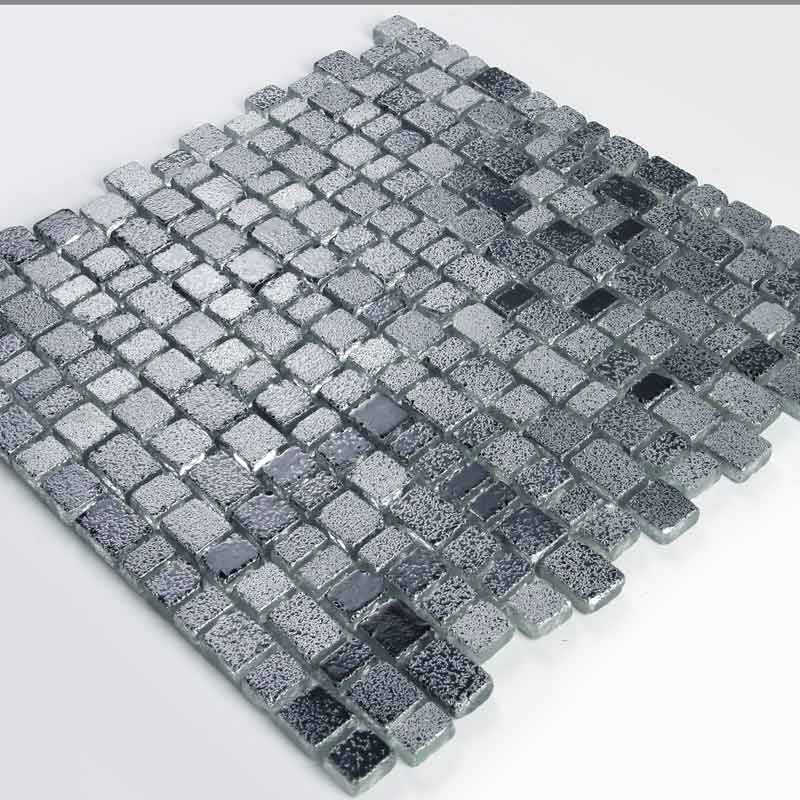 Mosaïque en verre gris, 31x31 cm, Brick Grey