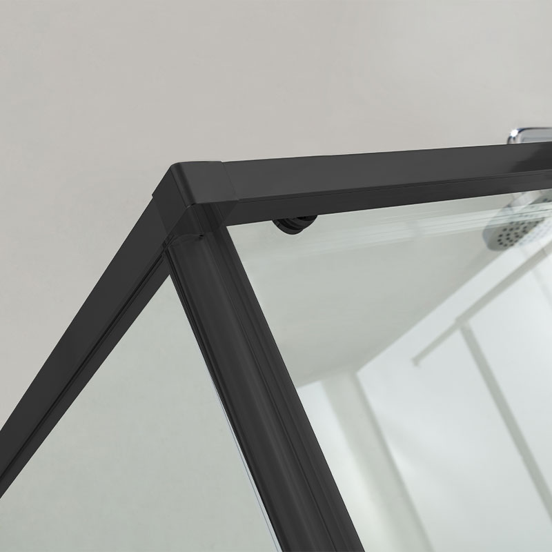 Cabine de douche coulissante, retour fixe 70cm, porte 100,120 ou 140, noir mat, Arena