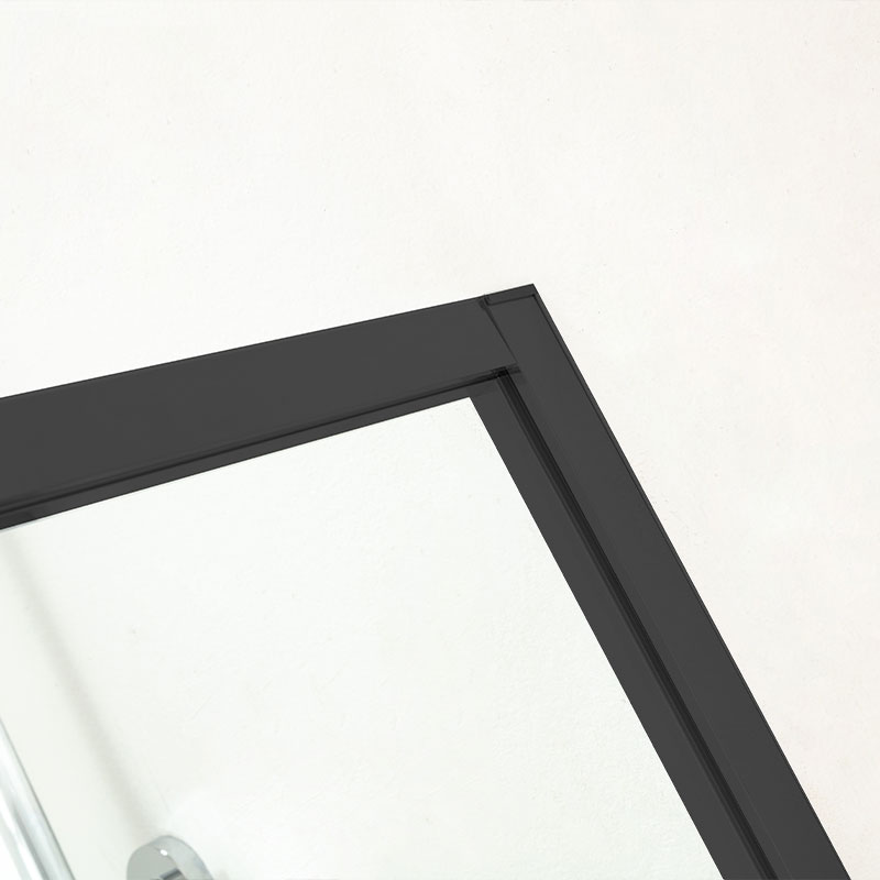Cabine de douche coulissante, retour fixe 70cm, porte 100,120 ou 140, noir mat, Arena
