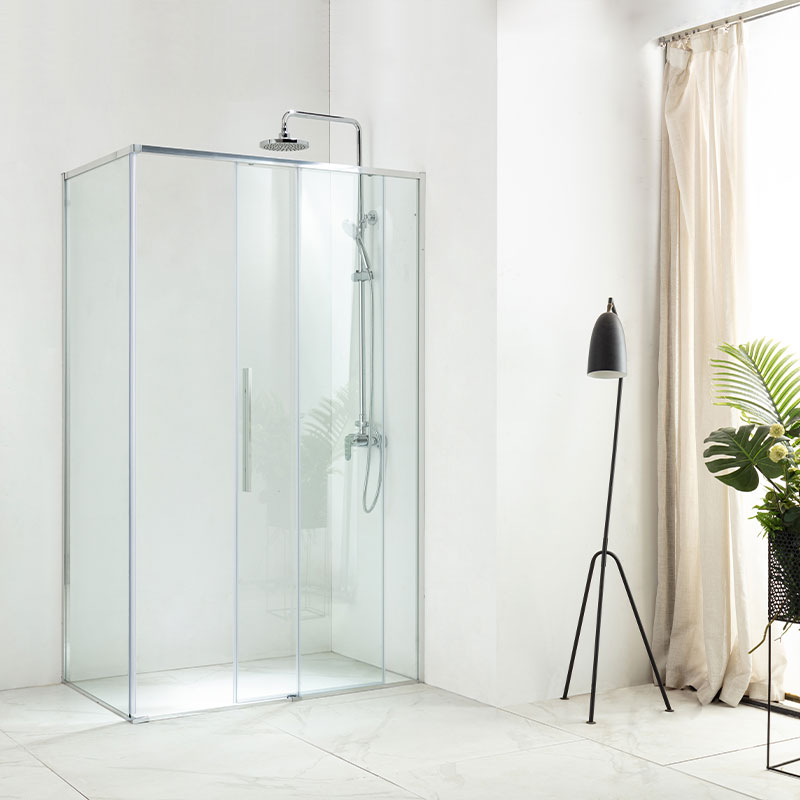 Cabine de douche retour fixe 70 et 80cm coulissante, chromé, Arena