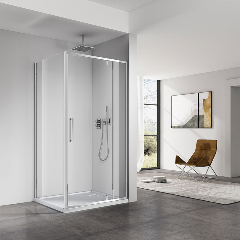 Cabine de douche pivotante 120 ou 140 x 70, 80, 90 ou 100 cm, chromé, Arena