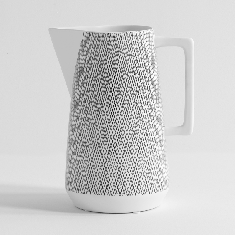 Carafe en céramique décorée, Blanc