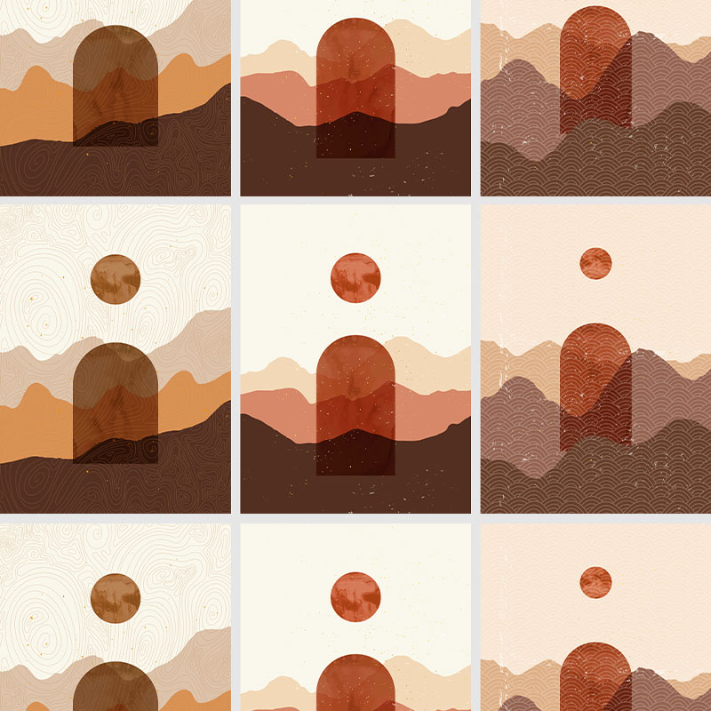 Carrelage mur décor Demi-Lune, 60x120 cm