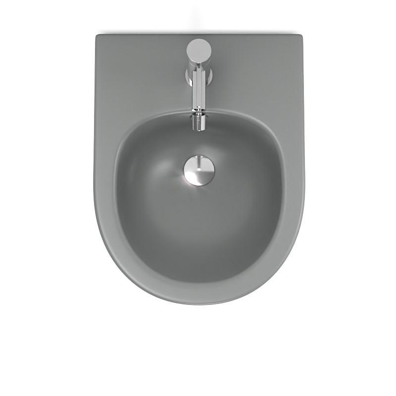 Bidet Suspendu, 48x37, Gris ciment mat, Celia