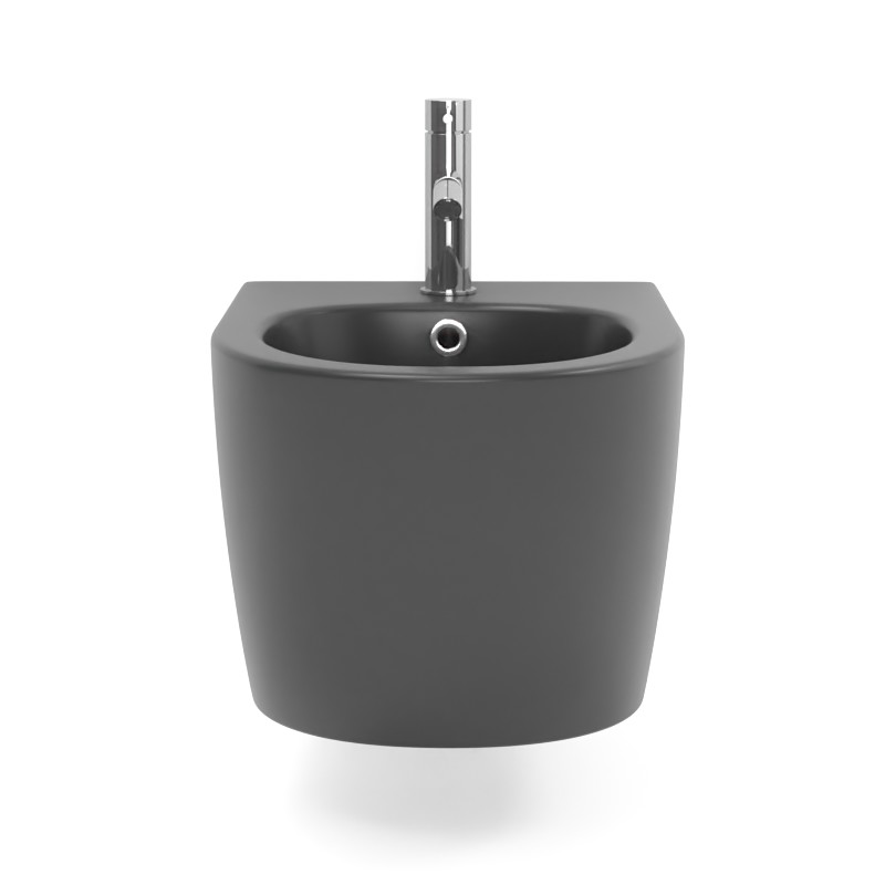 Bidet Suspendu, 48x37, Gris foncé mat, Celia