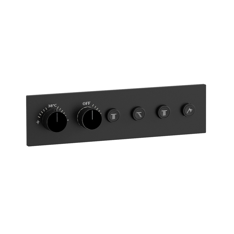 Cabochon pour mitigeur encastré 4 et  5 voies Noir, Châtelet