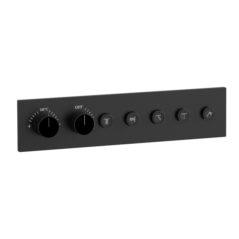 Cabochon pour mitigeur encastré 4 et  5 voies Noir, Châtelet