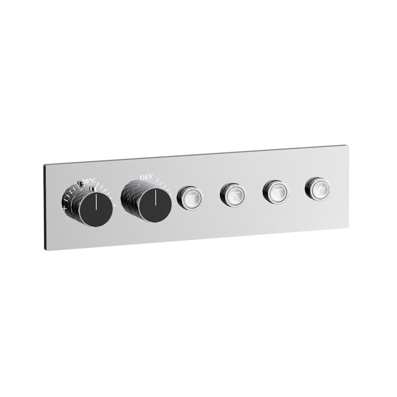 Cabochon pour mitigeur encastré 4 et  5 voies Noir, Châtelet