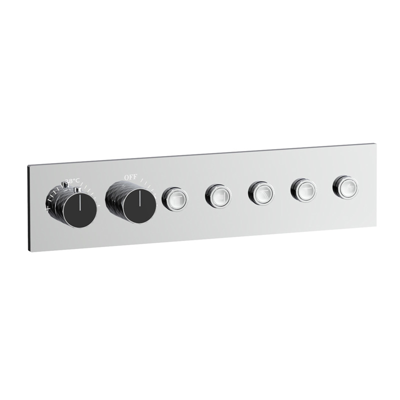 Cabochon pour mitigeur encastré 4 et  5 voies Noir, Châtelet