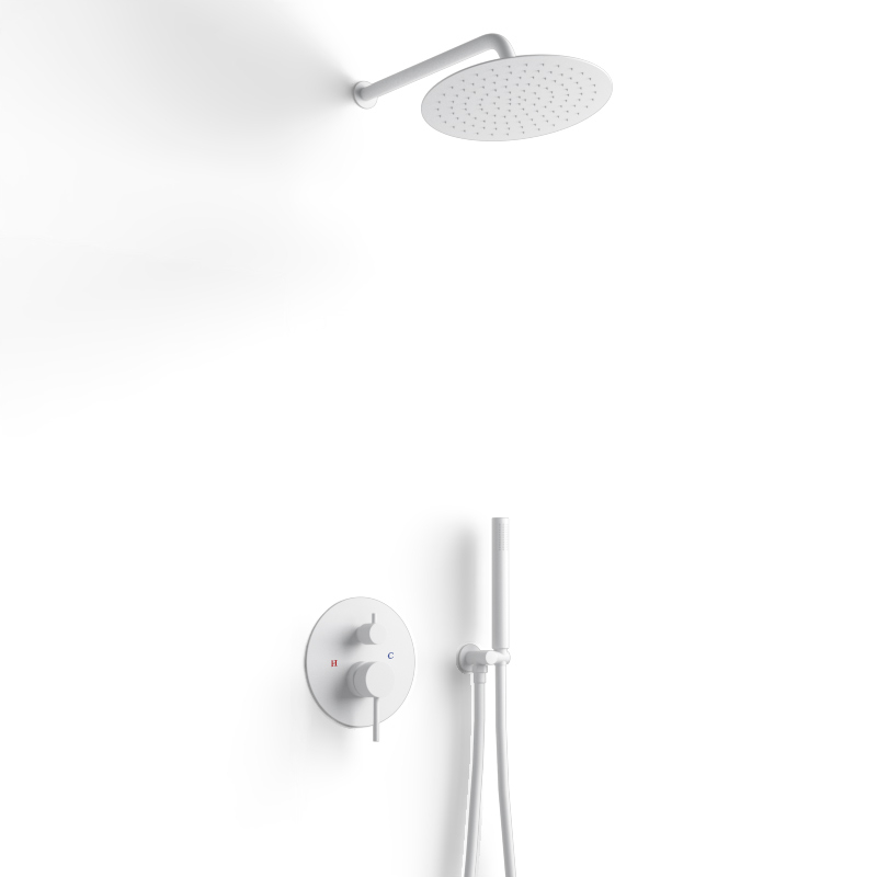 Pack robinetterie mitigeur douche à encastrer, blanc mat, 2 sorties, Châtelet