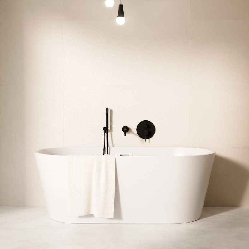 Pack mitigeur bain-douche à encastrer, noir brossé, 2 sorties, Châtelet