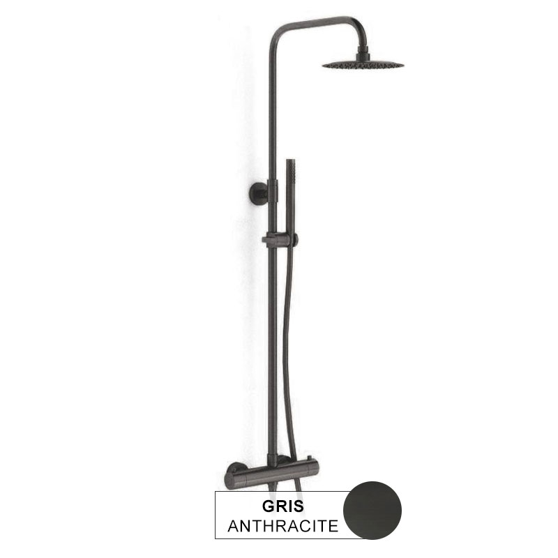 Colonne de douche thermostatique gris anthracite, Châtelet III