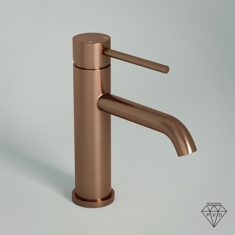 Robinet mitigeur lavabo cuivré brossé, Châtelet