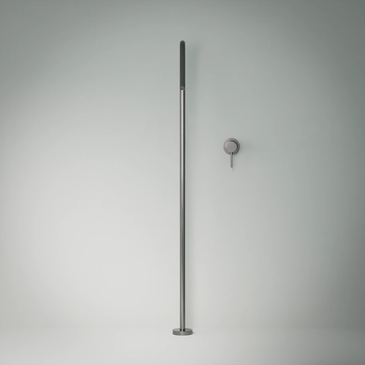 Robinet mitigeur lavabo sur pied, gun métal brossé, Châtelet