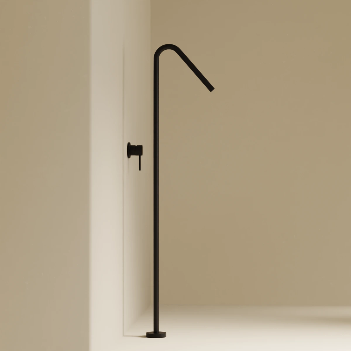 Robinet mitigeur lavabo sur pied, noir brossé, Châtelet
