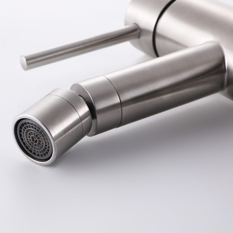 Robinet mitigeur bidet inox brossé, Châtelet III