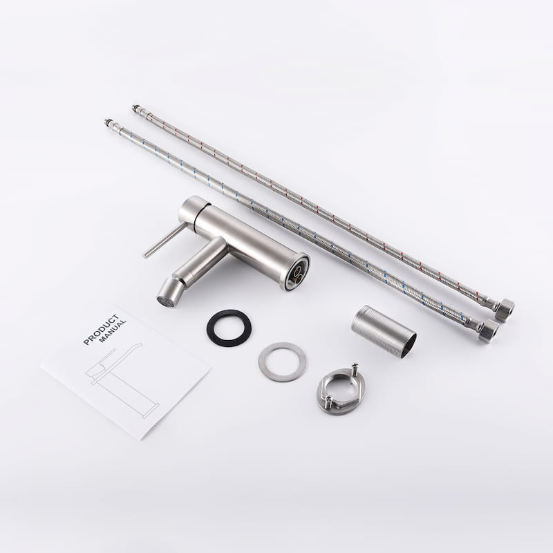 Robinet mitigeur bidet inox brossé, Châtelet III