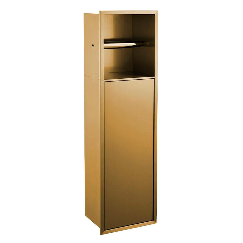 Niche murale porte-rouleau + porte-balayette, 60x17 cm, doré brossé, Châtelet