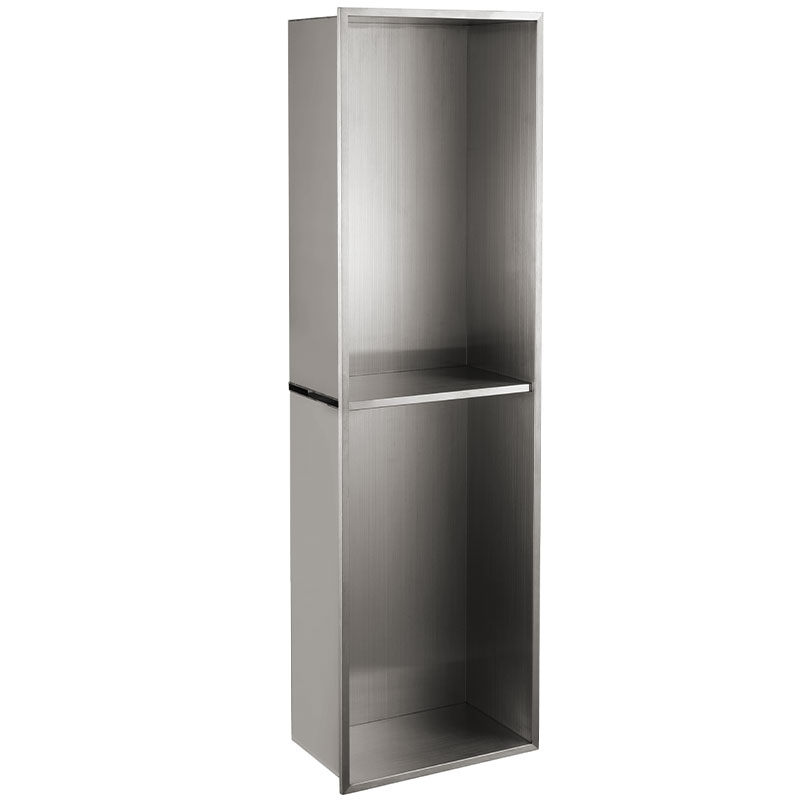 Niche murale avec étagère inox, 70,5x20,5 cm, inox brossé, Châtelet