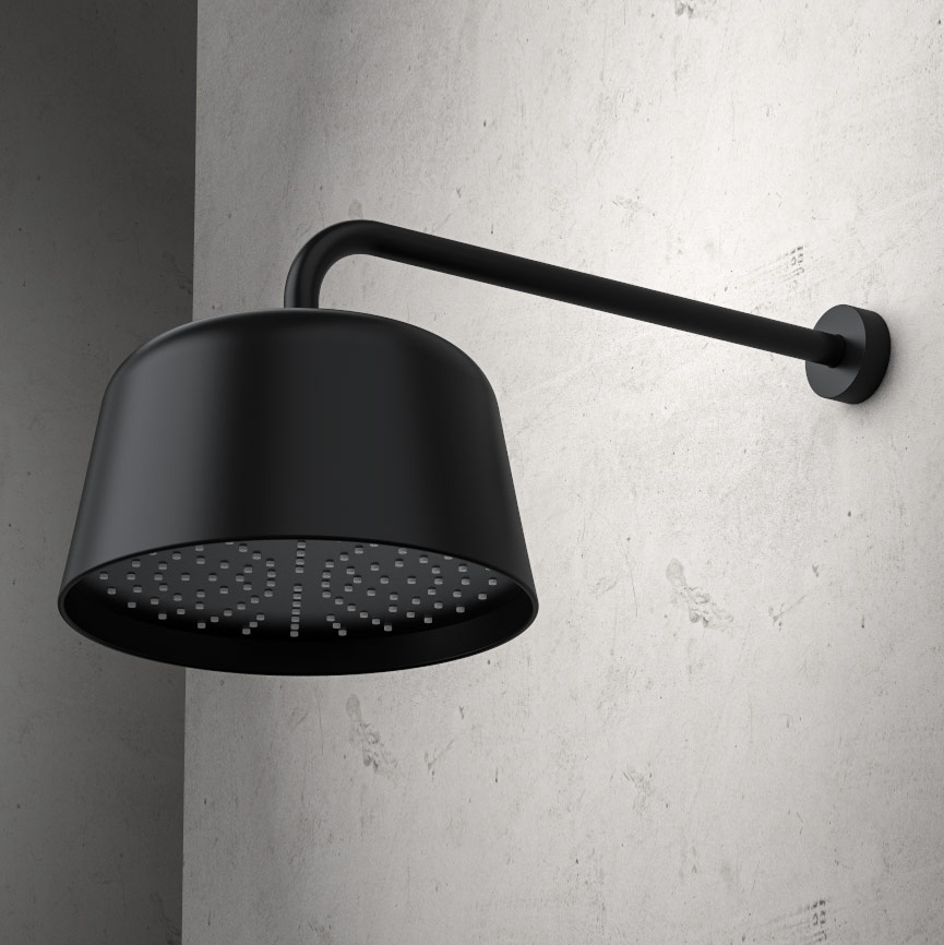 Pomme de douche murale, ⊘ 26,5 cm, Noir mat 