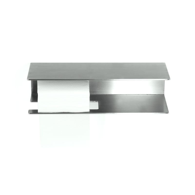 Distributeur de papier avec tablette, inox brossé, Châtelet