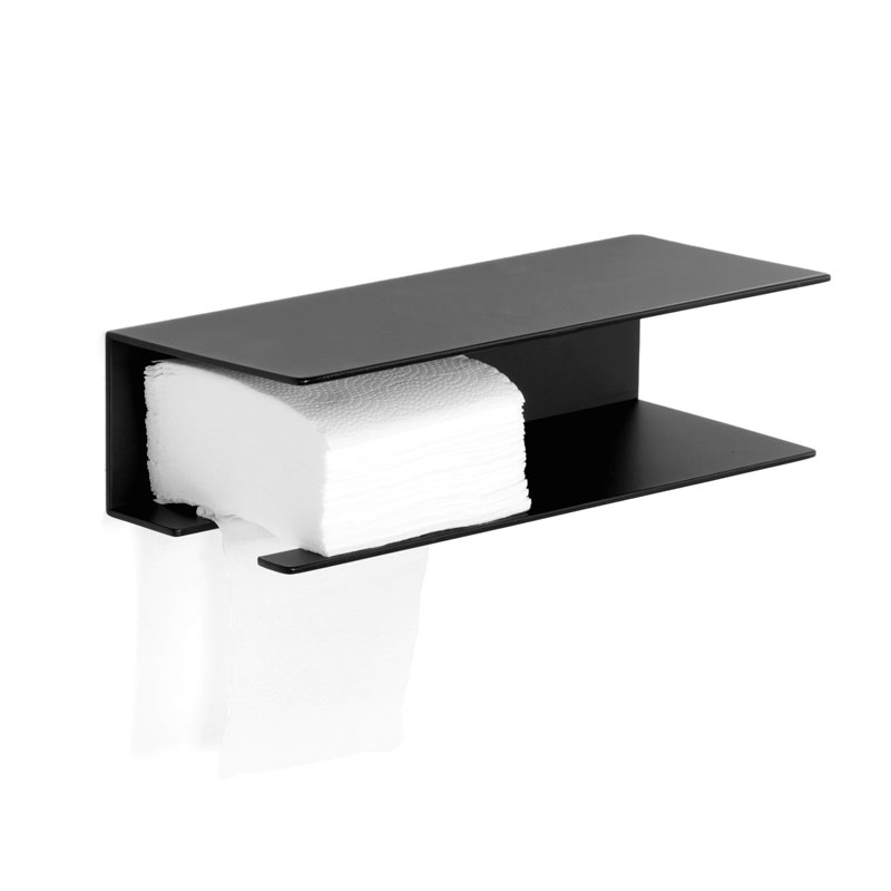 Distributeur de papier avec tablette, noir mat, Châtelet