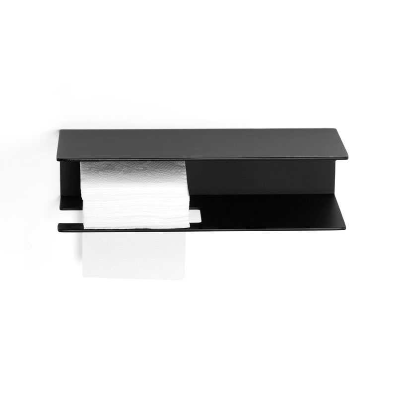 Distributeur de papier avec tablette, noir mat, Châtelet